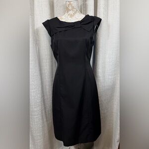 Studio I Elegant Black Midi Dress with Bow Detail